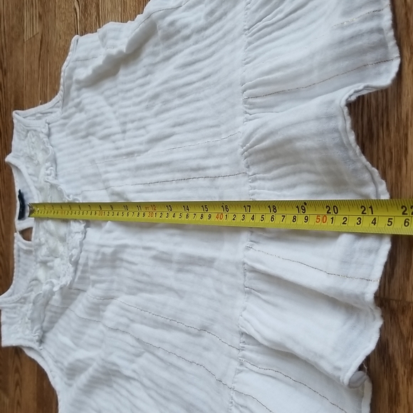 (S) a.n.a Cottagecore Embroidered Metallic Detail Slightly Sheer Ruffle Tank Top - Picture 3 of 8